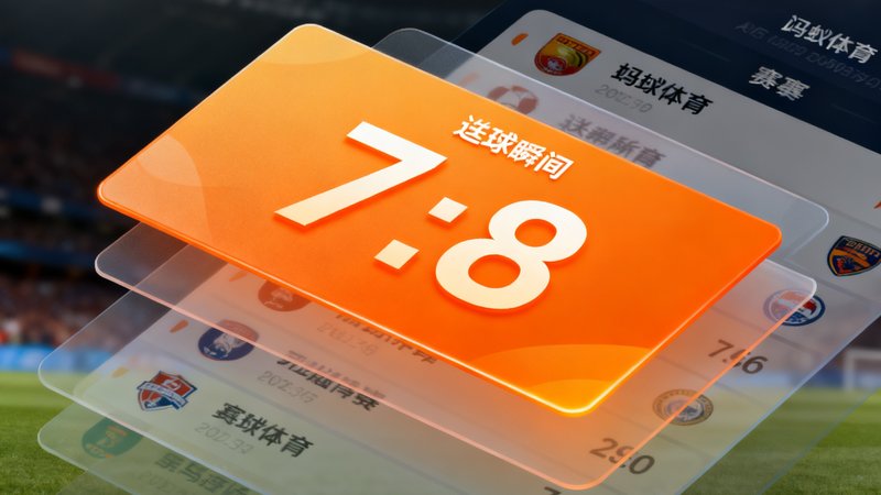 蚂蚁体育闪电比分模块界面，展示进球瞬间弹窗提醒效果，比分数字以醒目橙色高亮，背景半透明浮层叠加在赛事列表之上